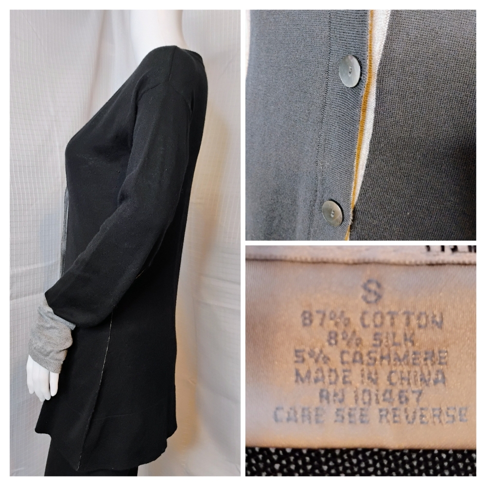 Bibelot Black And Gray Button Up Sweater